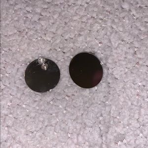 Silver dot earrings. Size of a quarter. Minimalist